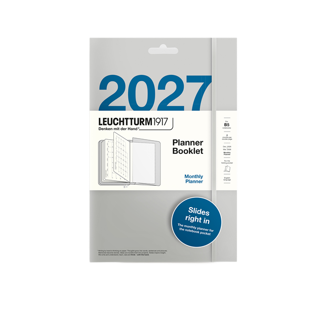 Leuchtturm1917 Planner 2027 - 12M Planner Booklet 2027 Aylık Planner Composition B5 İNgilizce 400367 - ÖnsiPariŞ