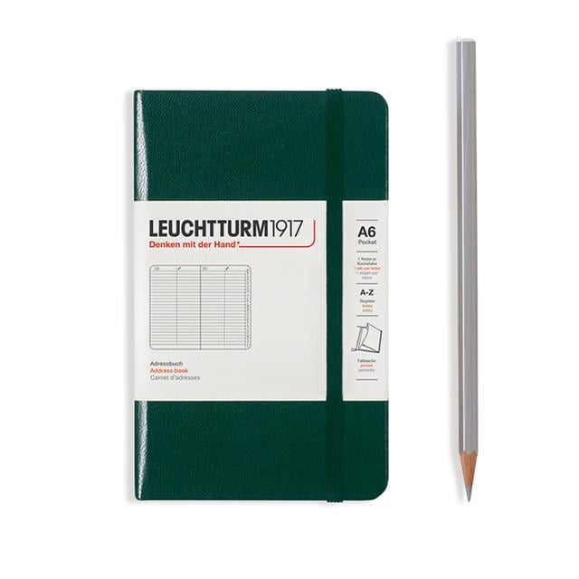 Leuchtturm 1917-Leuchtturm1917 Sert Kapak 100 Gr. Kağıt A6 Adres Defteri Forest Green 370362-Özel Defterler-1-Milagron.com