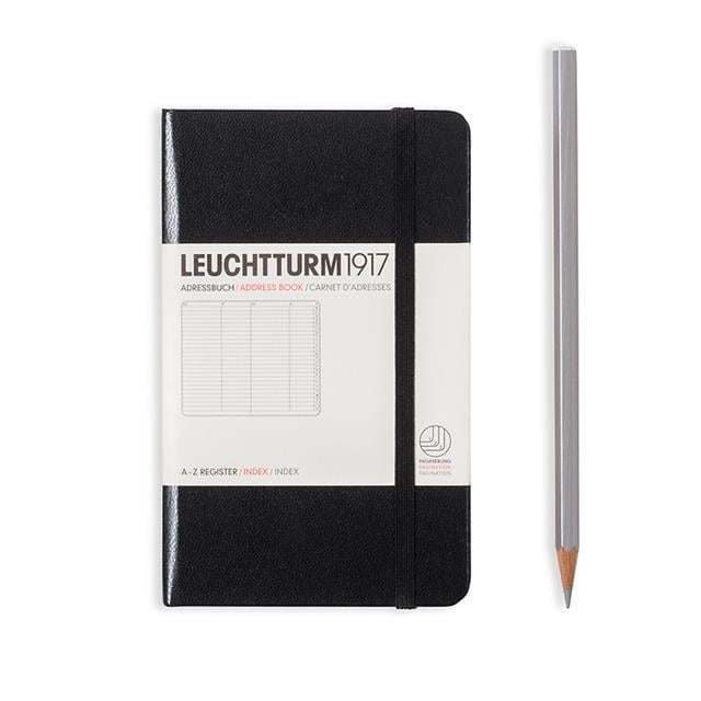 Leuchtturm 1917-Leuchtturm1917 Sert Kapak 100 Gr. Kağıt A6 Adres Defteri Siyah 316927-Özel Defterler-1-Milagron.com