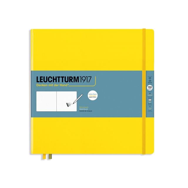 Leuchtturm 1917-Leuchtturm1917 Sketchbook Eskiz Defteri Kare Boy, Sert Kapak 112 Beyaz Sayfa (150 Gr), Lemon 362360-Çizgisiz (Düz)-1-Milagron.com