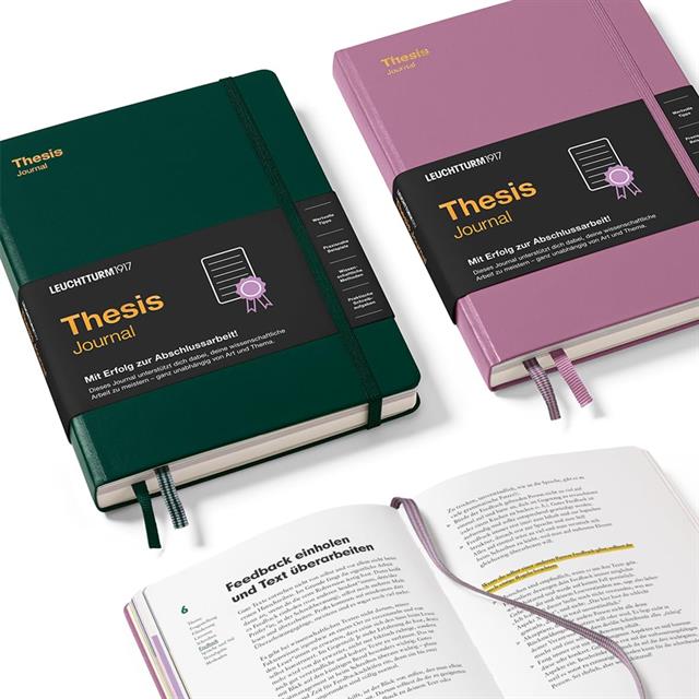 Leuchtturm 1917-Leuchtturm1917 Thesis Journal Medium (A5), Sert Kapak, Dusty Rose, Almanca 369202-Özel Defterler-3-Milagron.com