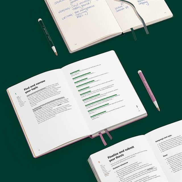 Leuchtturm 1917-Leuchtturm1917 Thesis Journal Medium (A5), Sert Kapak, Tozlu Gül, İngilizce-Defter-2-Milagron.com