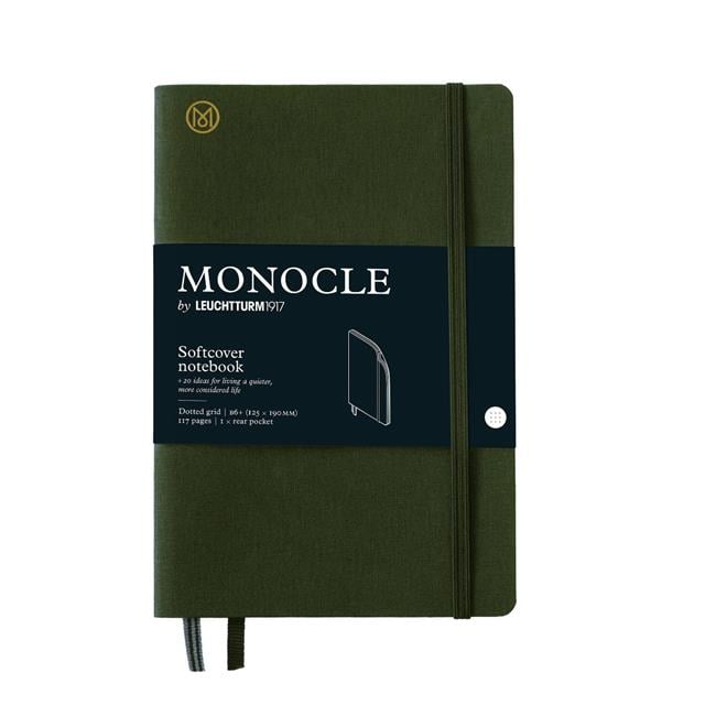 Leuchtturm 1917-Leuchtturm1917 X Monocle Limited Edition Defter B6, Yumuşak Kapak, 128 Noktalı Sayfa Olive 369724-Noktalı-1-Milagron.com
