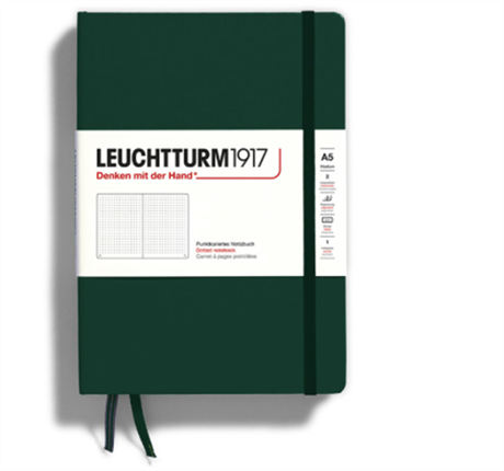 Leuchtturm 1917-Medium(a5) Sert Kapak, 251 Numaralandırılmış Çizgisiz Sayfa Defter Forest Green 367254-Defter-1-Milagron.com