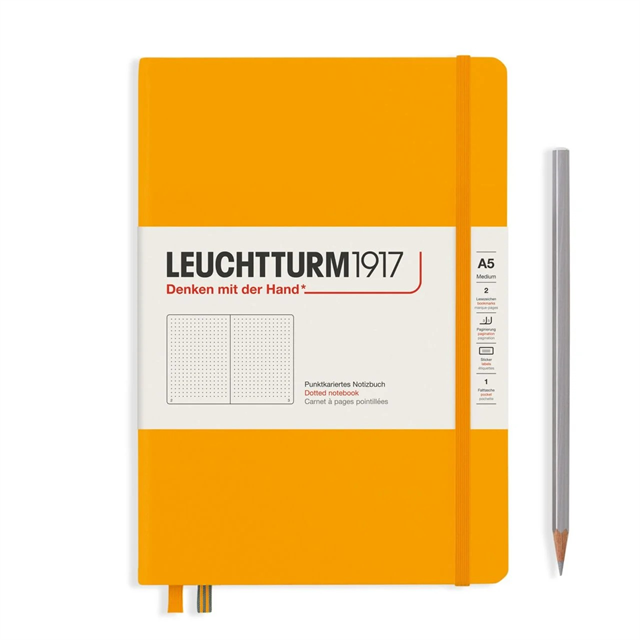 Leuchtturm 1917-Medium(a5) Sert Kapak, 251 Numaralandırılmış Noktalı Sayfa Defter Rising Sun 363387-Defter-1-Milagron.com