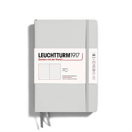 Leuchtturm 1917-Medium(a5) Yumuşak Kapak, Noktalı, 123 Numaralandırılmış Sayfa Defter Light Grey 367263-Defter-1-Milagron.com