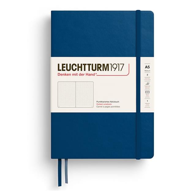 Leuchtturm 1917-Noktalı Sert Kapak Not Defteri A5 - Indigo Mavisi (251 Sayfa)-Defter-1-Milagron.com