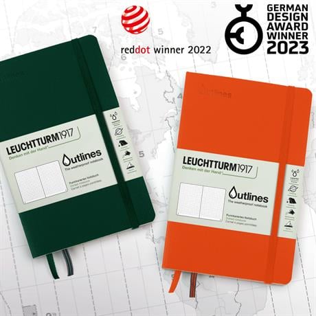 Leuchtturm 1917-Outlines, Hava Koşullarına Dayanıklı B6+, Yumuşak Deri Kapak Walden Green Defter 363020-Defter-3-Milagron.com