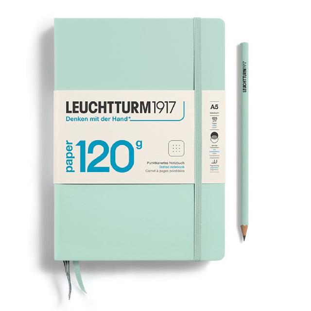 Leuchtturm 1917-Leuchttrum 1917 Superior Paper Edition 120 G/M² Sert Kapak, A5, Noktalı Mint Green 370344-Noktalı-1-Milagron.com