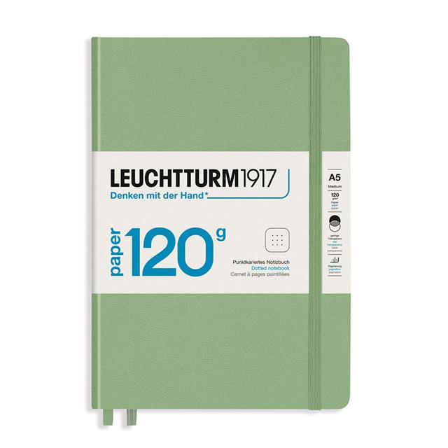 Leuchtturm 1917-Leuchttrum 1917 Superior Paper Edition 120 G/M² Sert Kapak, A5, Noktalı Sage 363537-Noktalı-1-Milagron.com