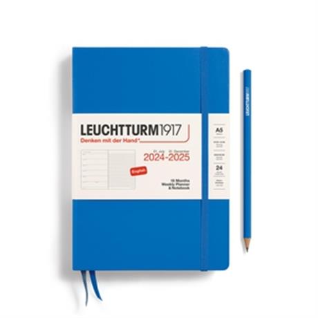 Leuchtturm 1917-Leuchtturm1917 Weekly Planner & Notebook 18 Months 2024 2025 Medium Sky 370717-Çizgisiz (Düz)-1-Milagron.com