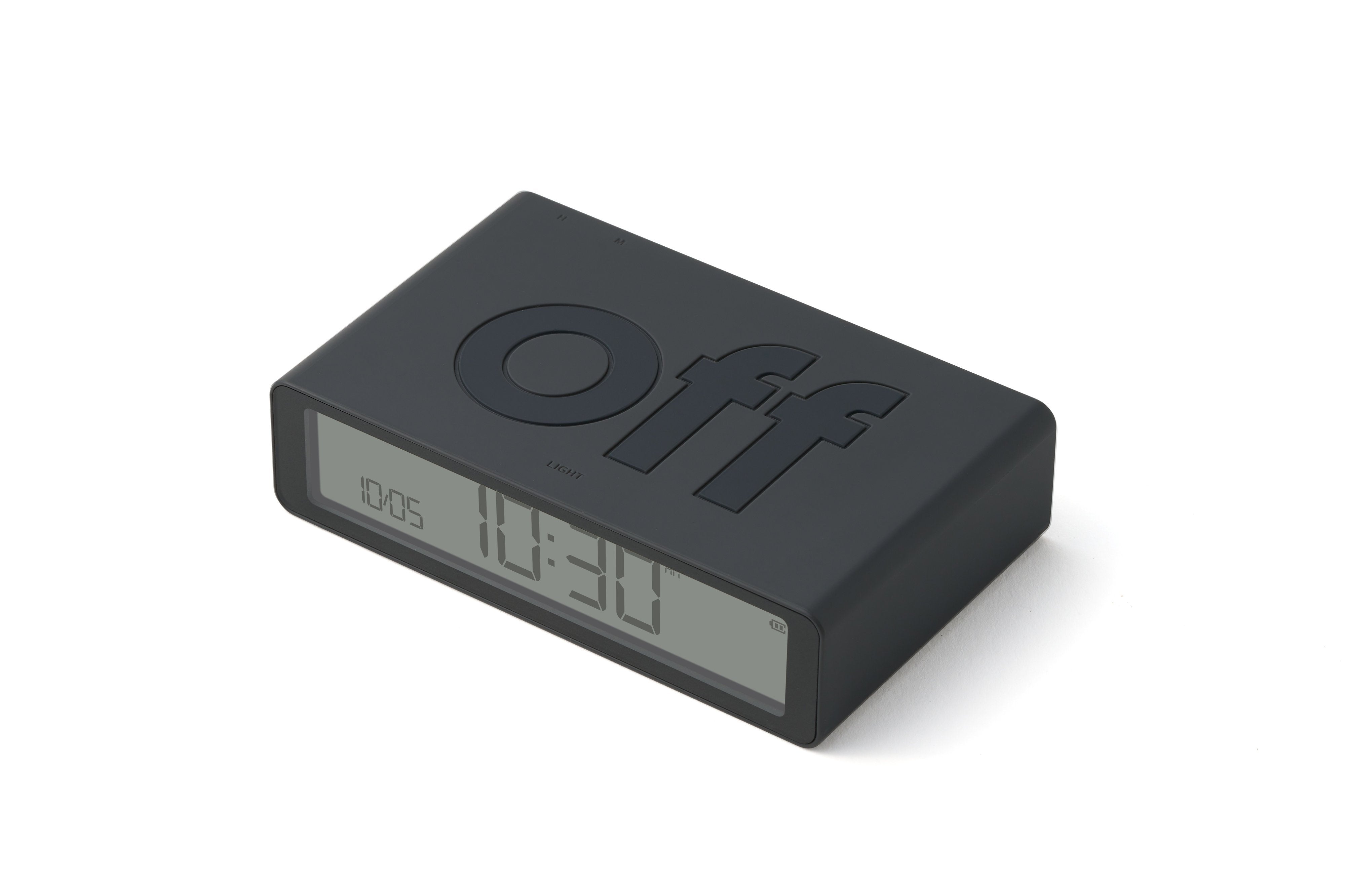 Lexon-Lexon Flip Klasik Şarj Edilebilir Alarm Saat Koyu Gri-Alarm Saatler-2-Milagron.com