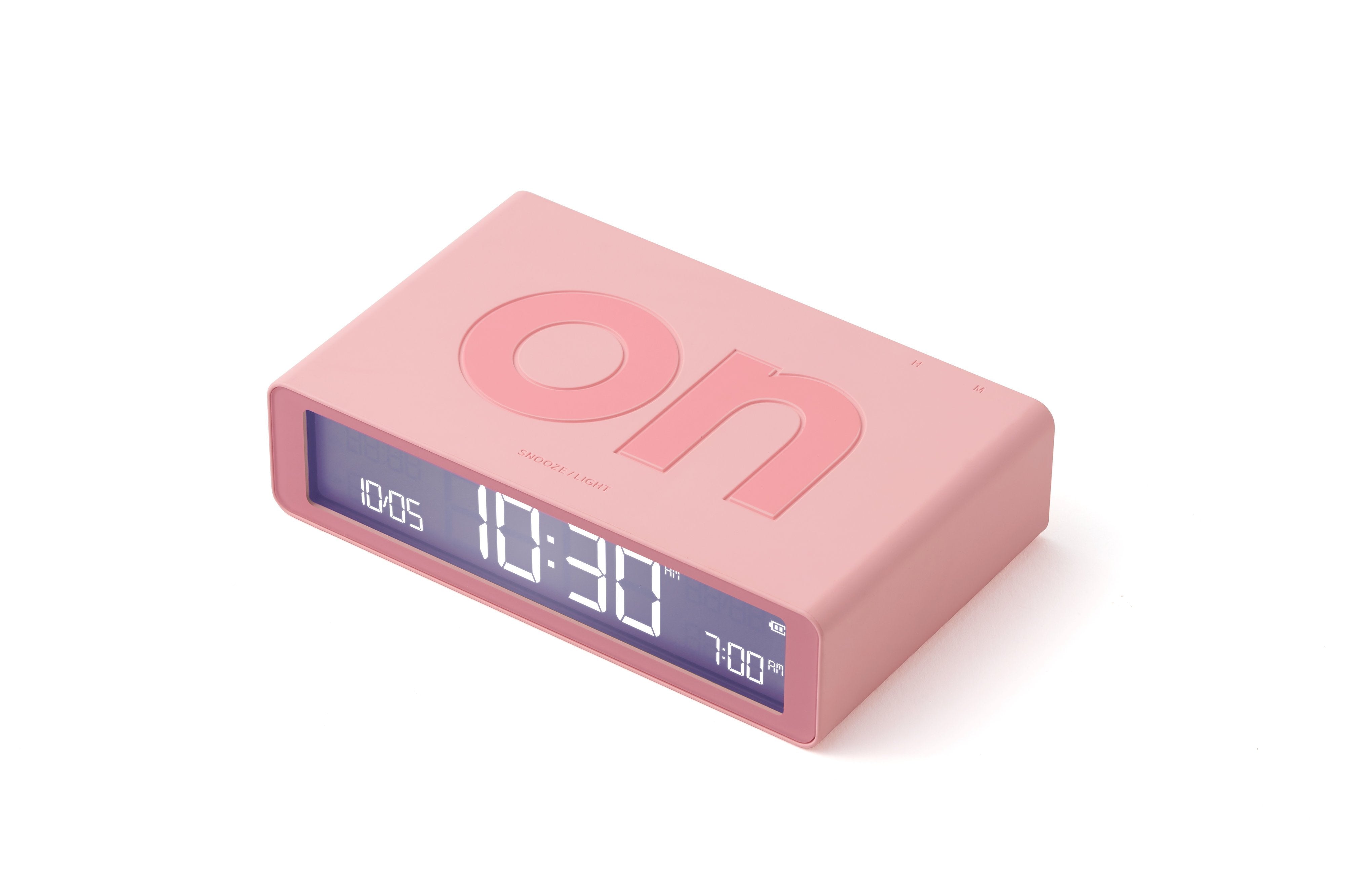 Lexon-Lexon Flip Klasik Şarj Edilebilir Alarm Saat Pembe-Alarm Saatler-1-Milagron.com