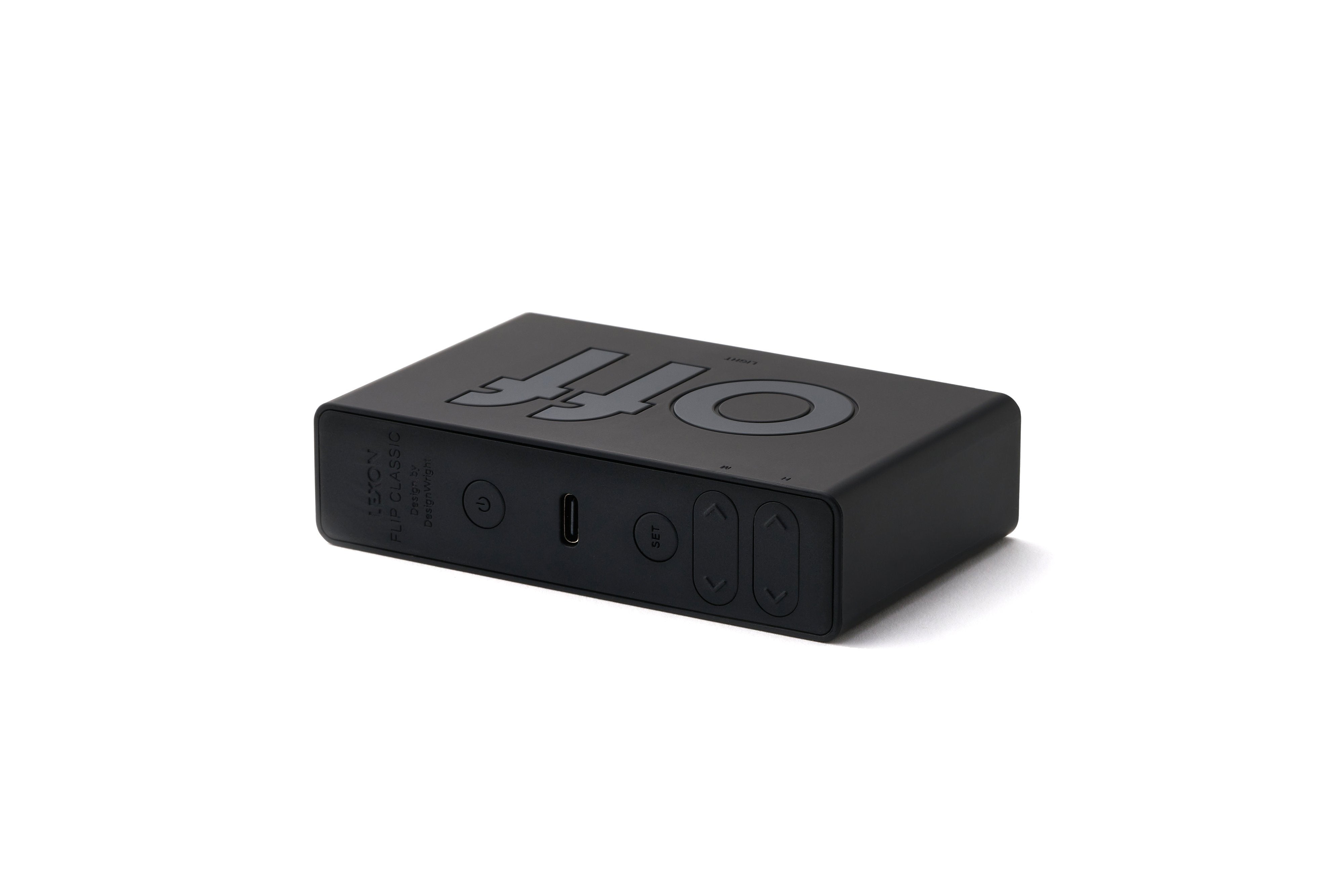 Lexon-Lexon Flip Klasik Şarj Edilebilir Alarm Saat Siyah-Alarm Saatler-4-Milagron.com