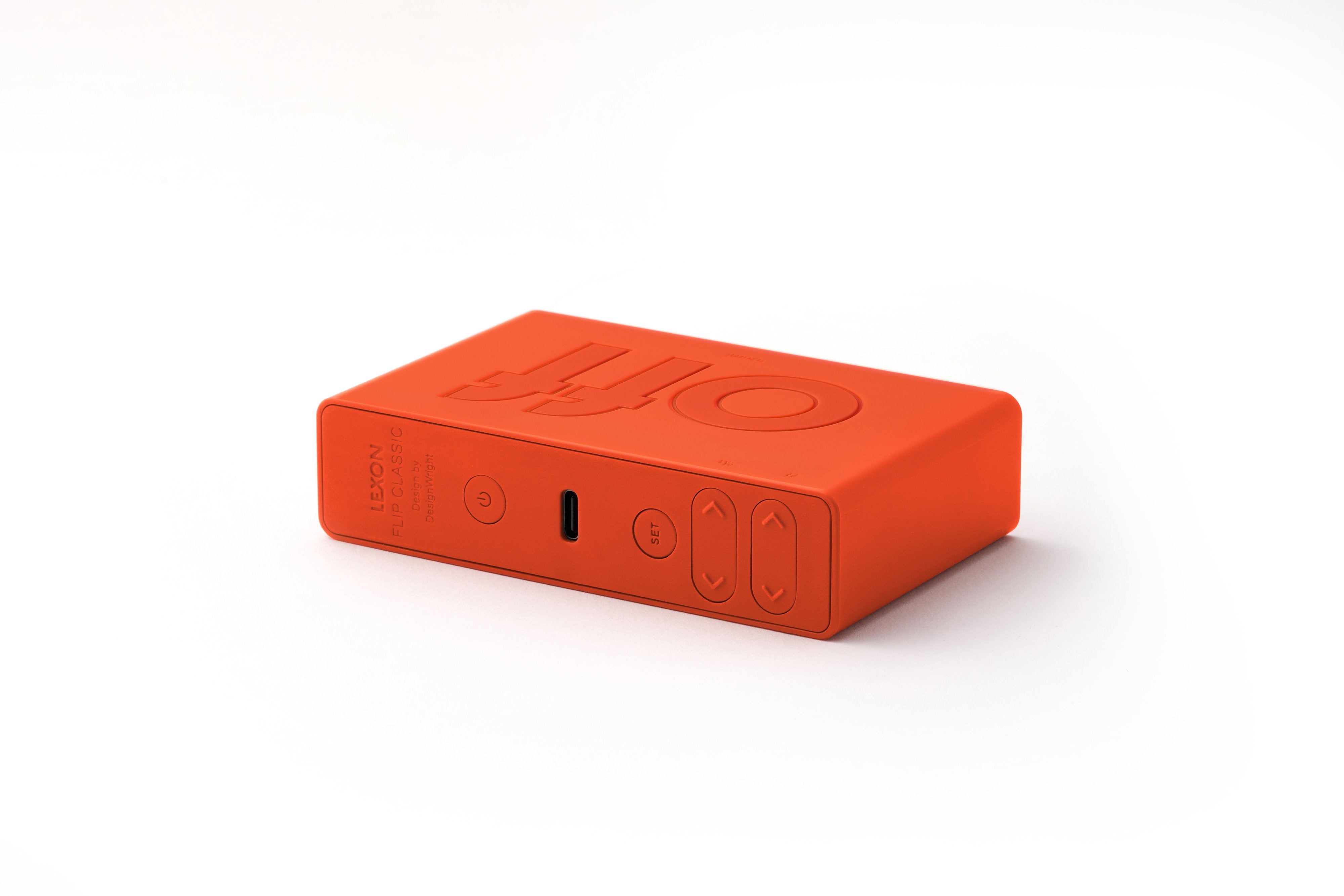 Lexon-Lexon Flip Klasik Şarj Edilebilir Alarm Saat Turuncu-Alarm Saatler-4-Milagron.com