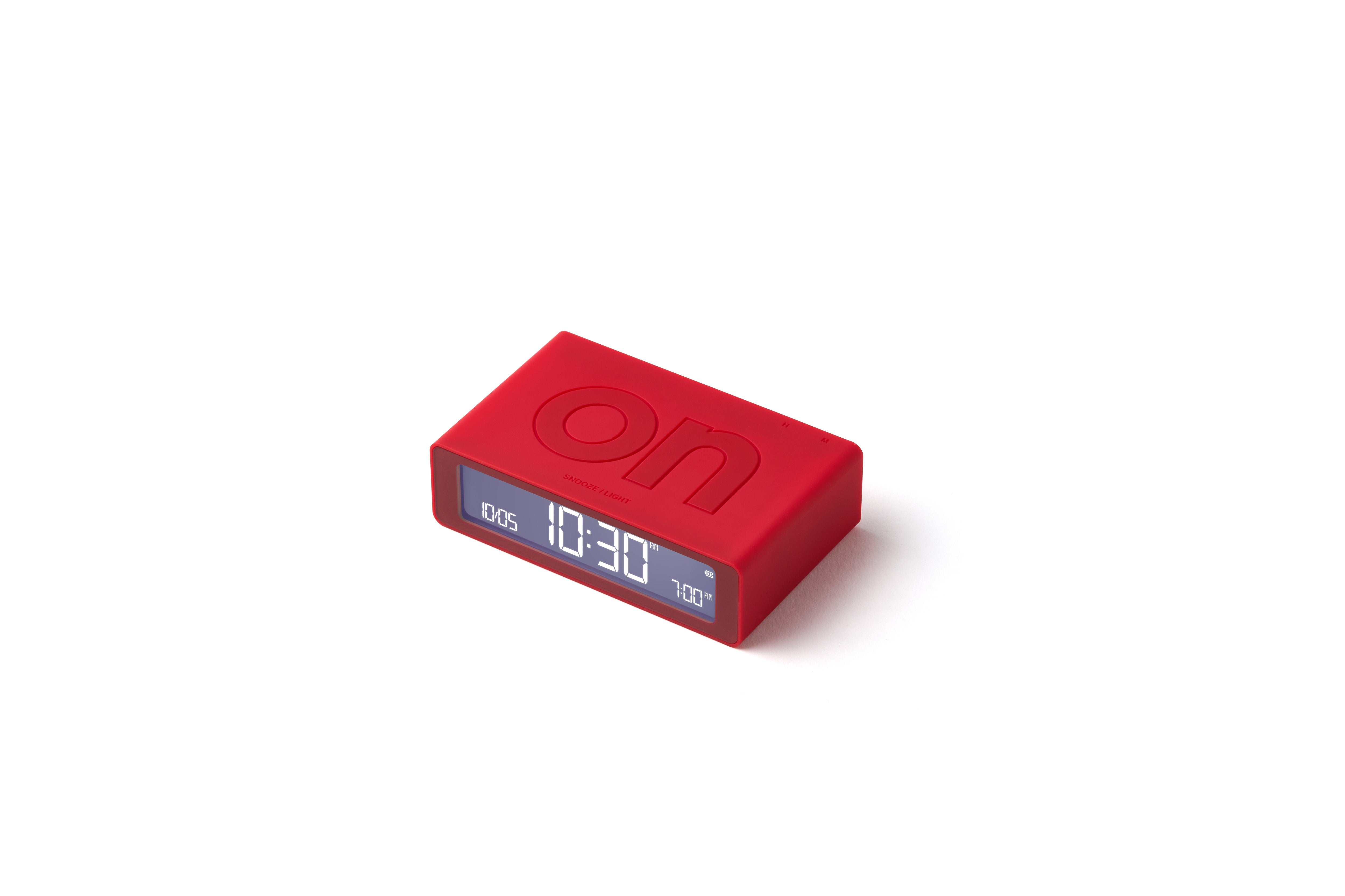 Lexon-Lexon Flip Mini Şarj Edilebilir Alarm Saat Açık Kırmızı-Alarm Saatler-1-Milagron.com