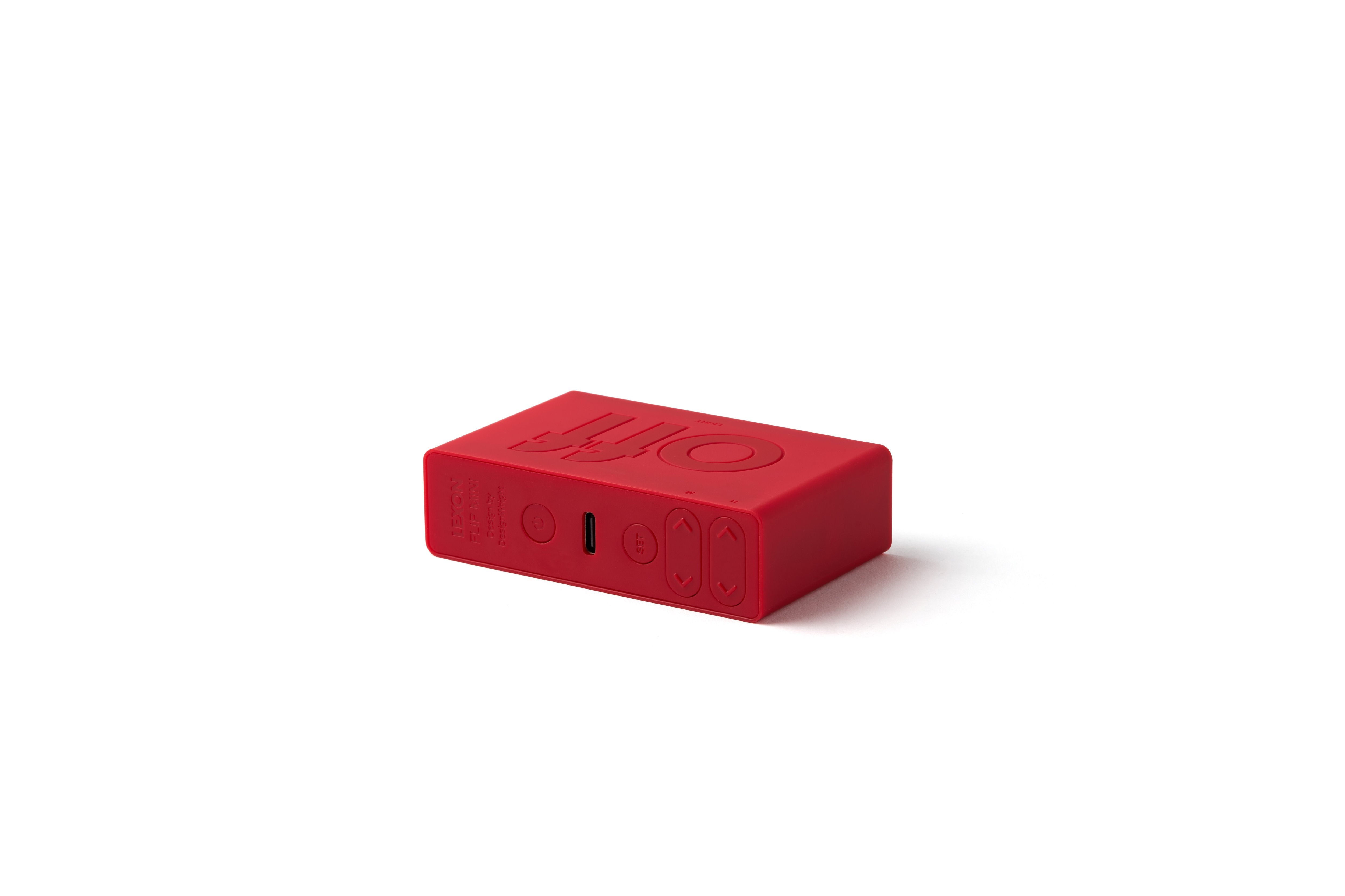 Lexon-Lexon Flip Mini Şarj Edilebilir Alarm Saat Açık Kırmızı-Alarm Saatler-3-Milagron.com