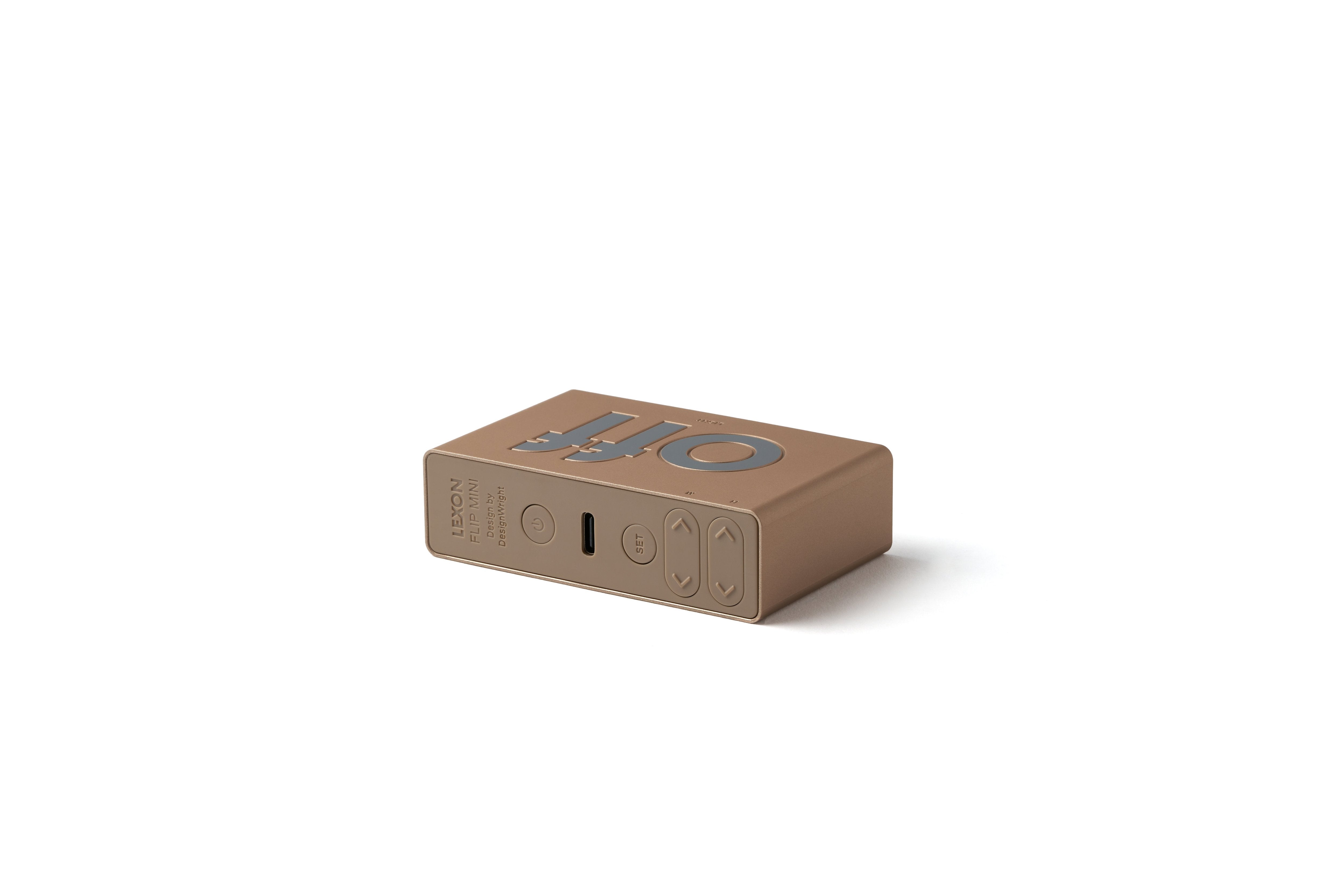 Lexon-Lexon Flip Mini Şarj Edilebilir Alarm Saat Dore-Alarm Saatler-4-Milagron.com