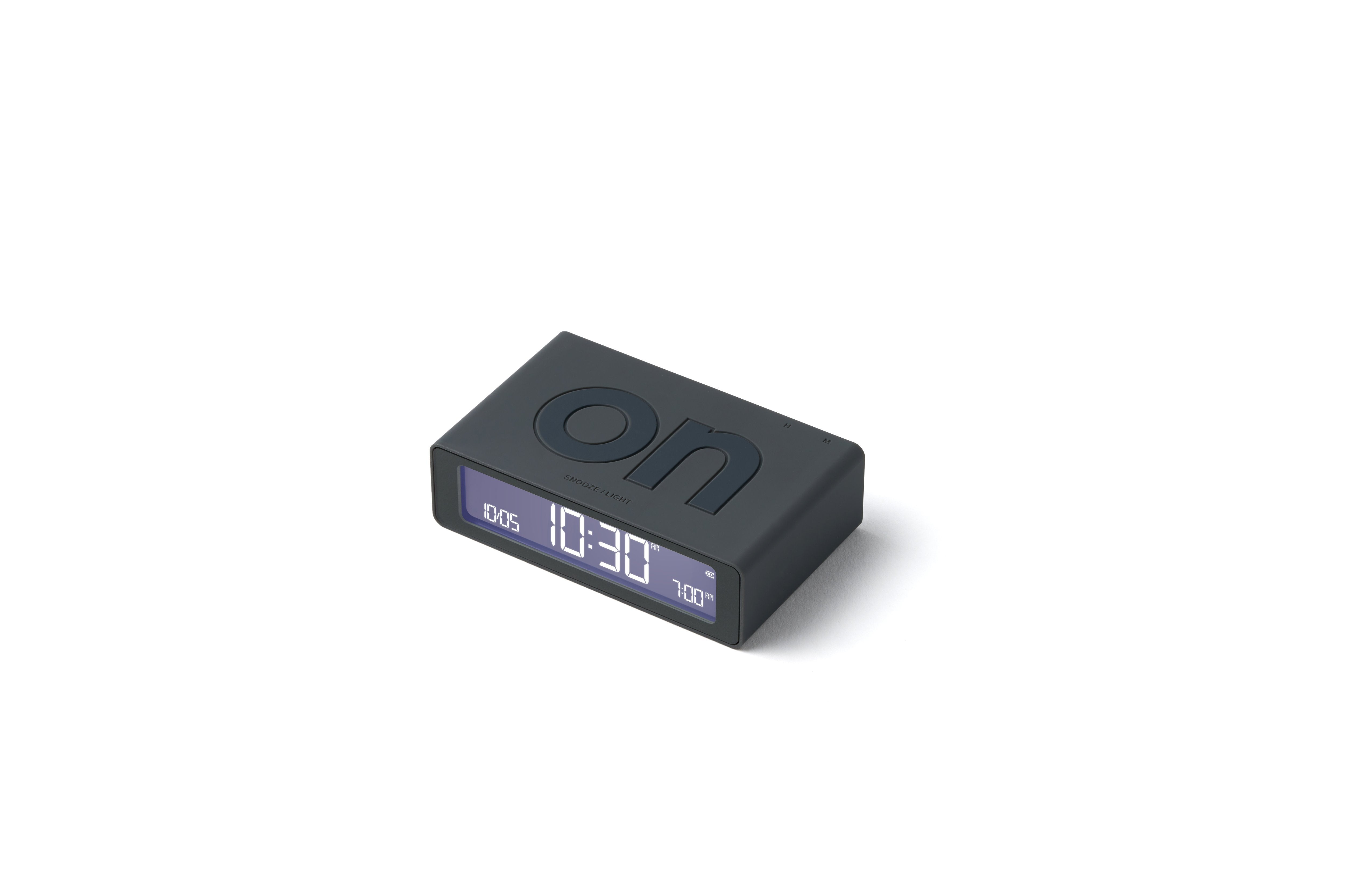 Lexon-Lexon Flip Mini Şarj Edilebilir Alarm Saat Koyu Gri-Alarm Saatler-2-Milagron.com