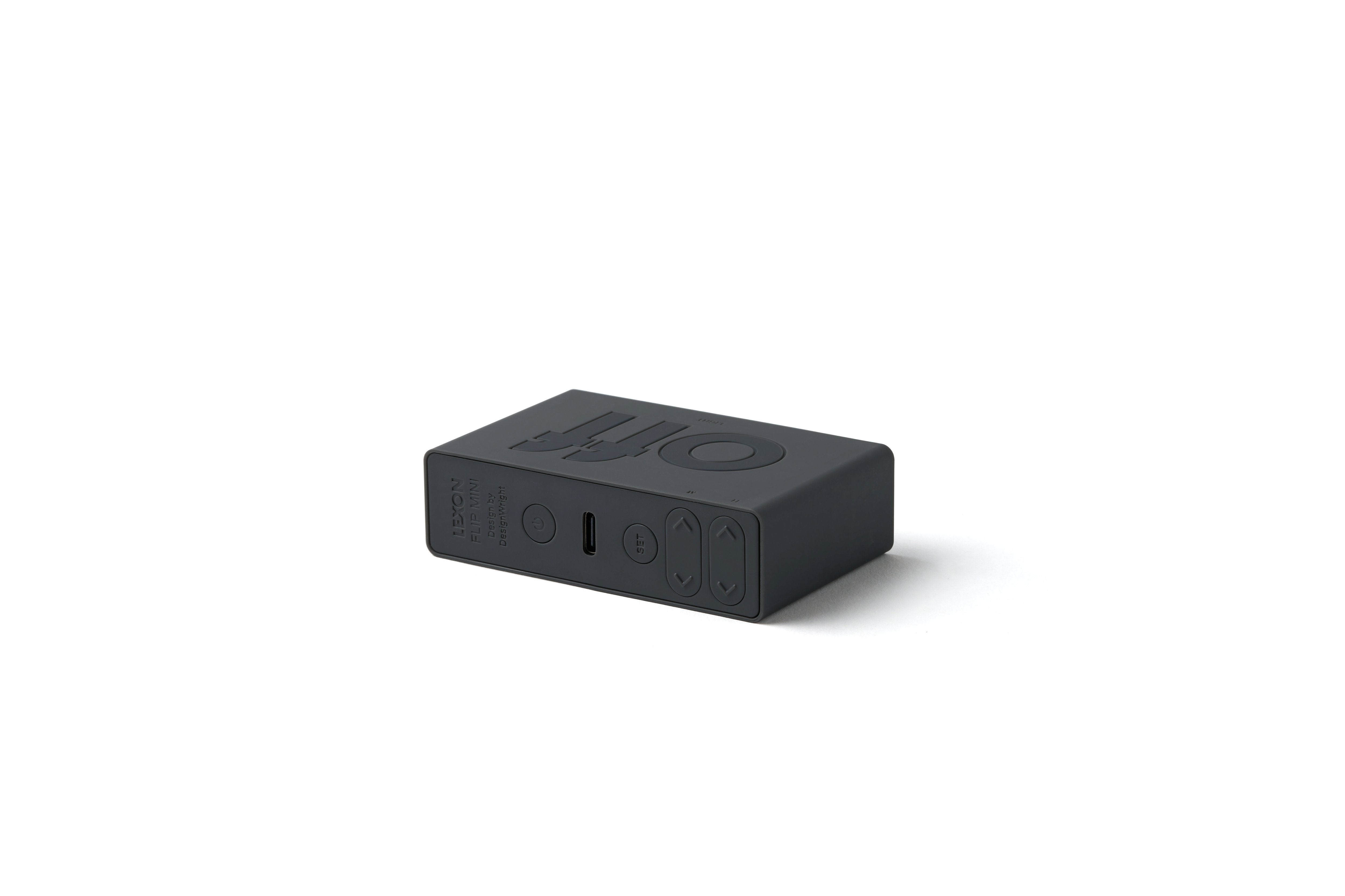 Lexon-Lexon Flip Mini Şarj Edilebilir Alarm Saat Koyu Gri-Alarm Saatler-3-Milagron.com