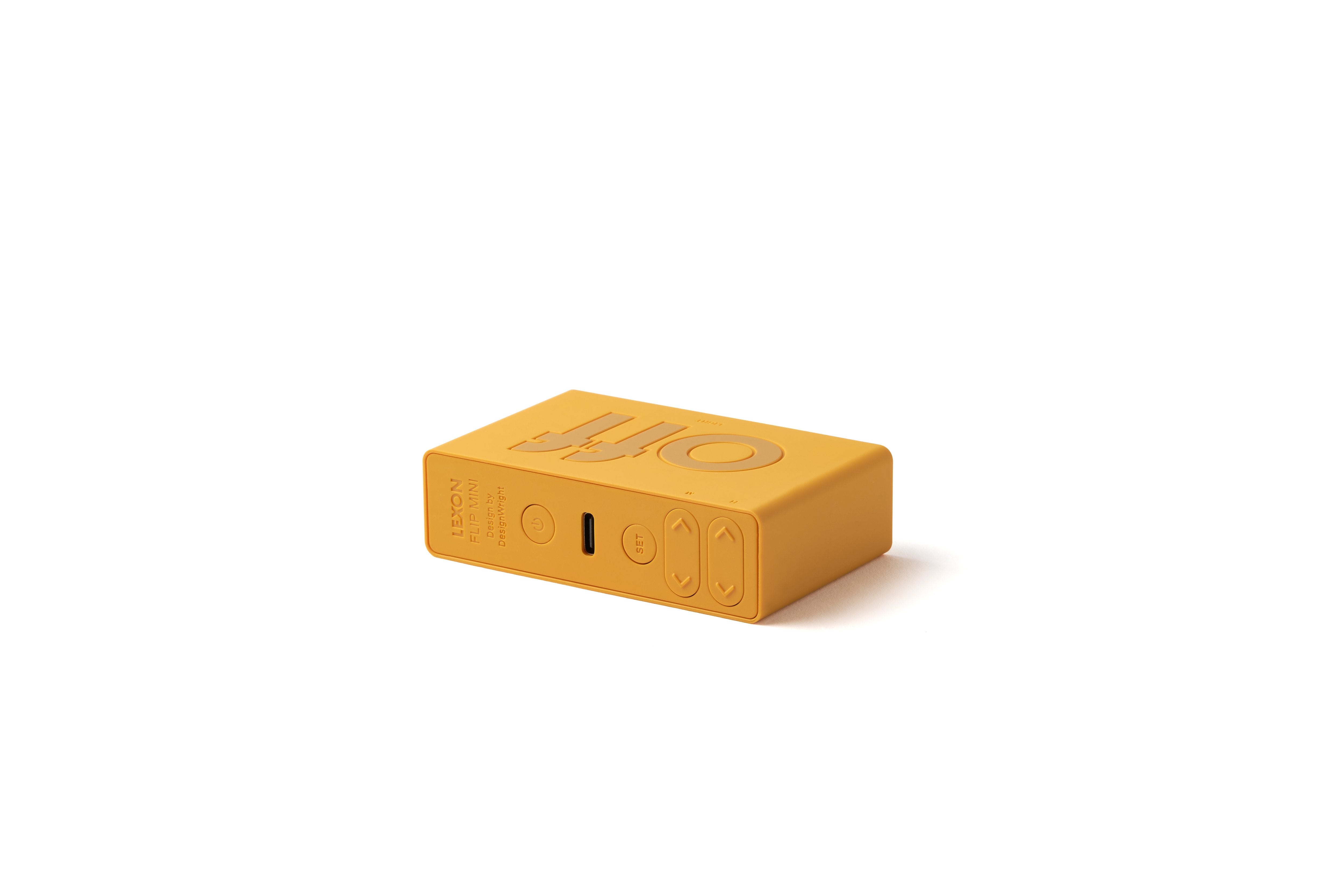 Lexon-Lexon Flip Mini Şarj Edilebilir Alarm Saat Sarı-Alarm Saatler-3-Milagron.com