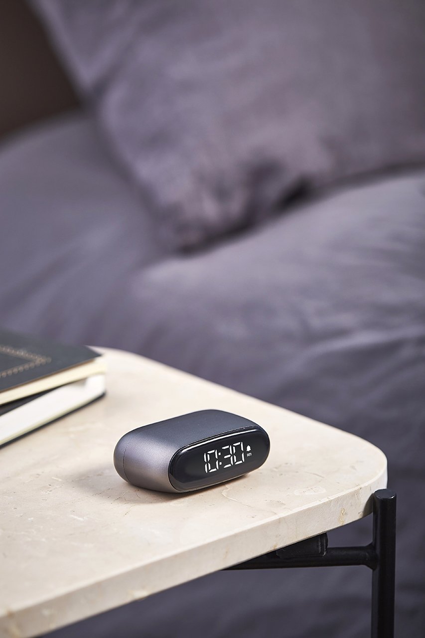 Lexon-Minut Alarm Saat Metalik Gri-Alarm Saatler-4-Milagron.com