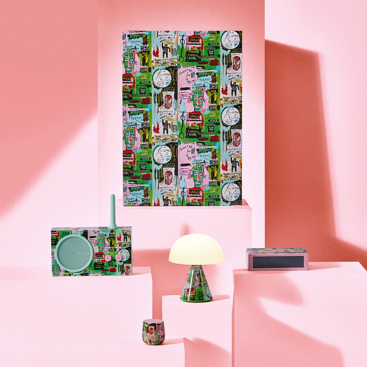 Lexon-Tykho 3 Bluetooth Hoparlör Ve Radyo X Jean Michel Basquiat İn İtalian-Taşınabilir Hoparlör-3-Milagron.com