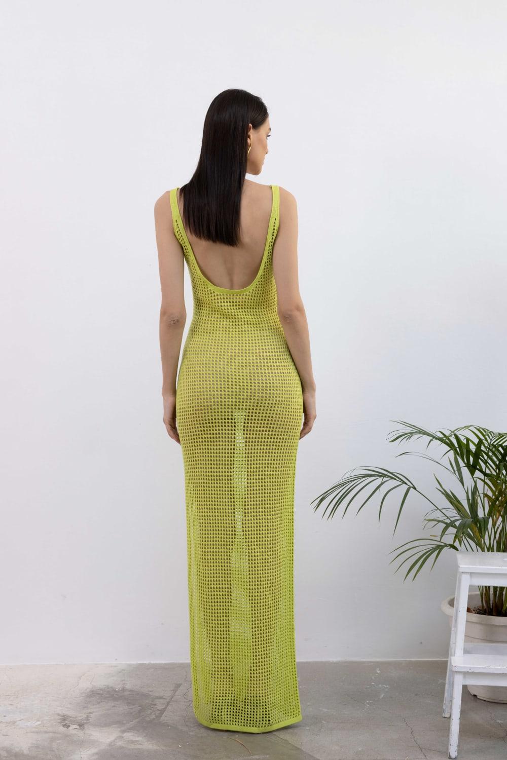 Licia İstanbul-SORUNLU - Loka Yeşil Maxi Boy Örgü Elbise-Elbise-4-Milagron.com