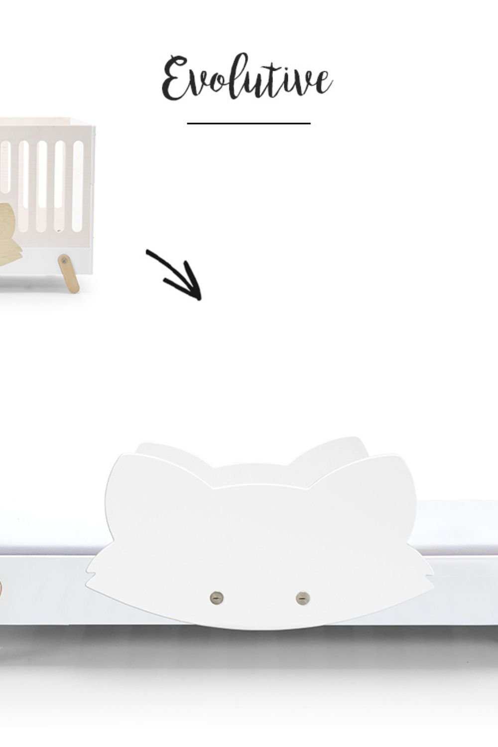 Lil'Gaea-Fox E Beyaz Büyüyen Bebek Yatağı-Yatak-2-Milagron.com