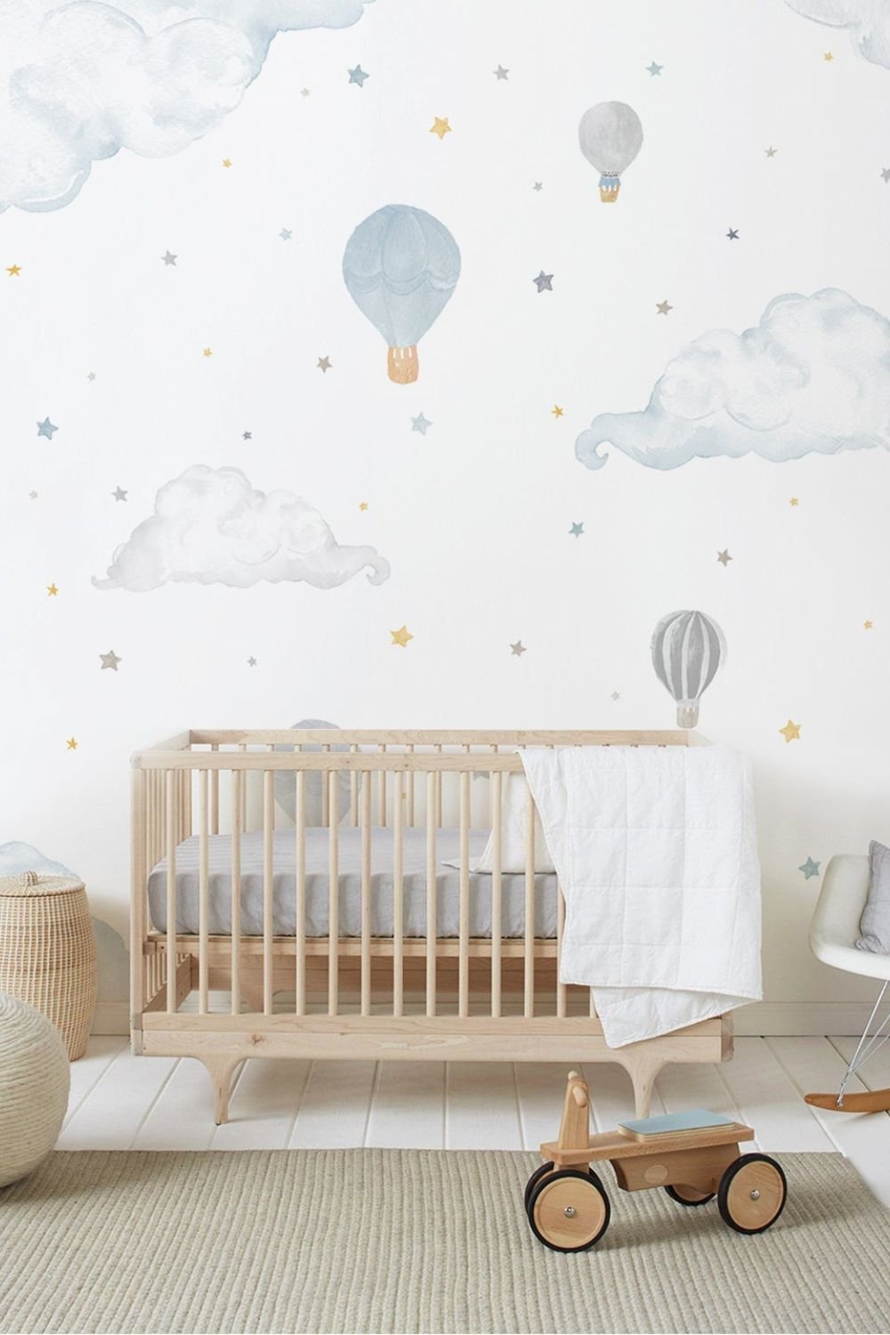 Lil'Gaea-Suluboya Bulut & Balonlar Duvar Panosu Mavi Gae200-Duvar Dekorları-2-Milagron.com