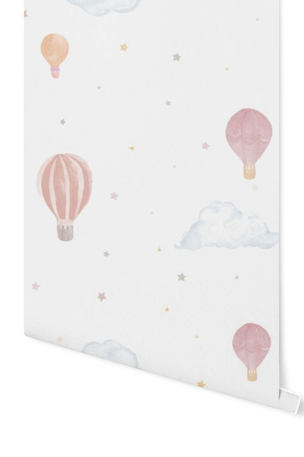 Lil'Gaea-Suluboya Bulut & Balonlar Pembe Duvar Kağıdı Gae202-Duvar Dekorları-1-Milagron.com