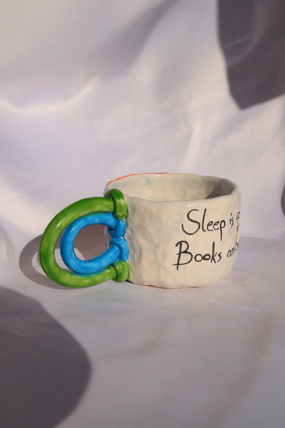 Lily & Loly Ceramics-Lily Serisi “imagine” Tekli Kupa - Kitaplı Çizimli Mottolu Kupa- El Yapımı Seramik Mug 200ml-Bardak-6-Milagron.com