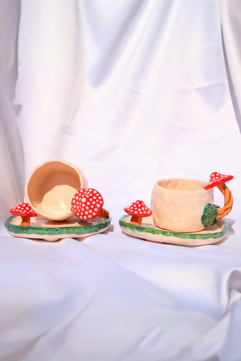 Lily & Loly Ceramics-Lily Serisi "mushrooms" Mantarlı 2'li Türk Kahvesi Seti- Mantar Kulplu El Yapımı Seramik Fincan-Bardak-4-Milagron.com