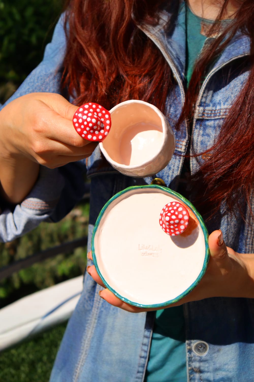 Lily & Loly Ceramics-Lily Serisi "mushrooms" Mantarlı 2'li Türk Kahvesi Seti- Mantar Kulplu El Yapımı Seramik Fincan-Bardak-8-Milagron.com