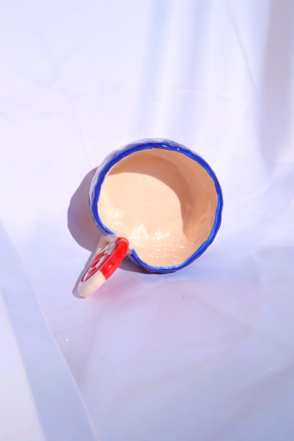 Lily & Loly Ceramics-Lolipop Kulplu Deniz Efektli El Yapımı Seramik Kupa 200 Ml-Bardak-3-Milagron.com