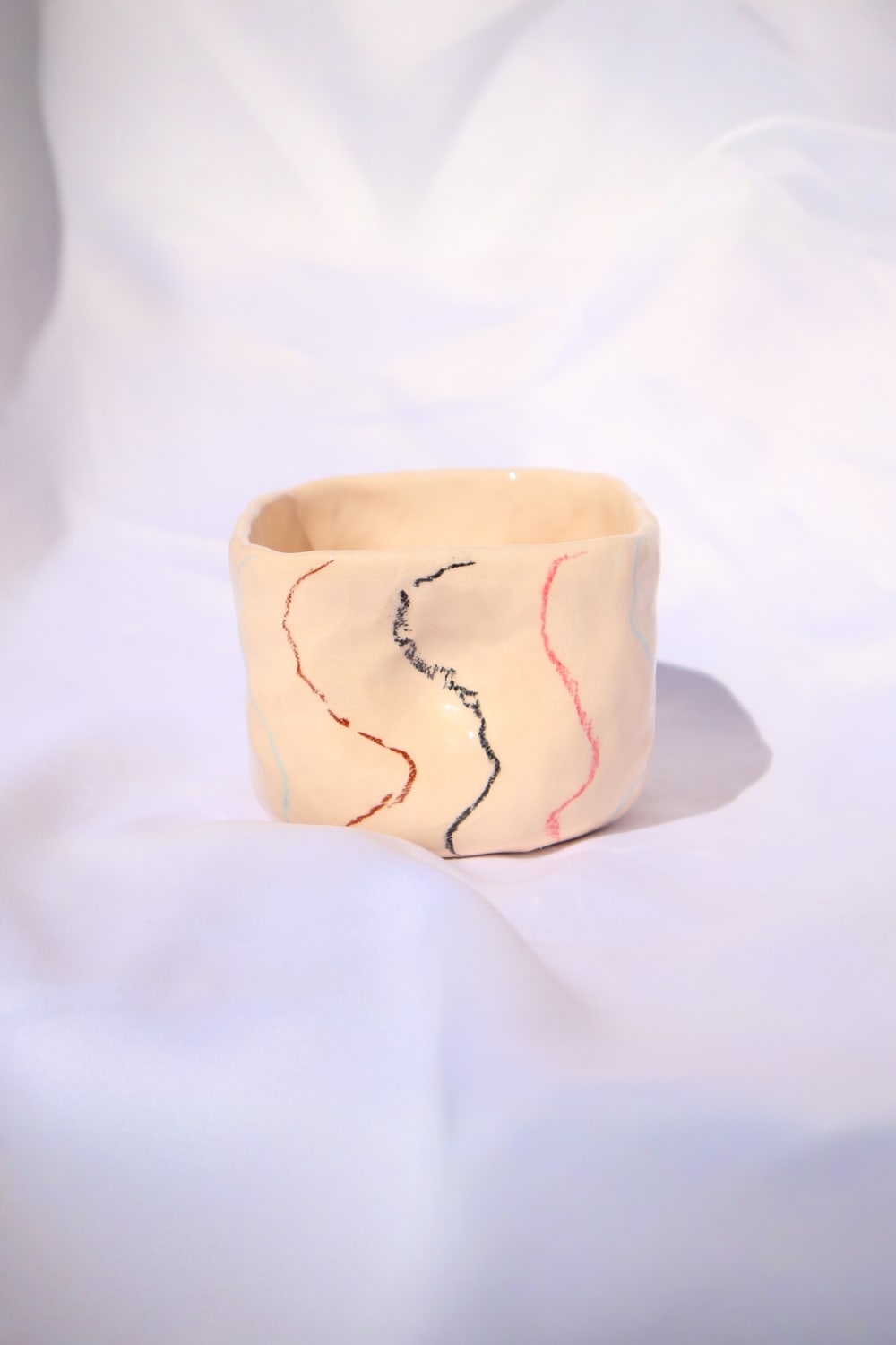 Lily & Loly Ceramics-Minimalist Çizgili Kulpsuz Sade El Yapımı Seramik Kupa - 200 Ml Özel Tasarım-Bardak-1-Milagron.com