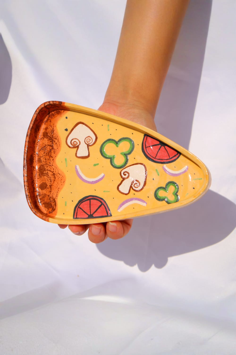 Lily & Loly Ceramics-Pizza Şeklinde Pizza Çizimli 2'li Set El Yapımı Seramik Tabaklar- 2 Adet Boyut Tabaklar-Tabak & Kase-1-Milagron.com