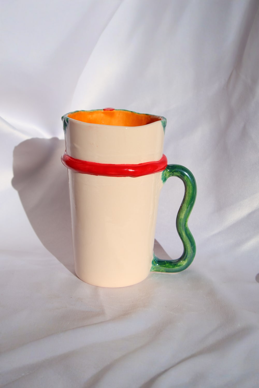 Lily & Loly Ceramics-Sevgililer Günü Serisi “ Kırmızı Fiyonklu Hediye Paketi” Kupa - El Yapımı Seramik Kupa Mug 300 Ml.-Bardak-4-Milagron.com