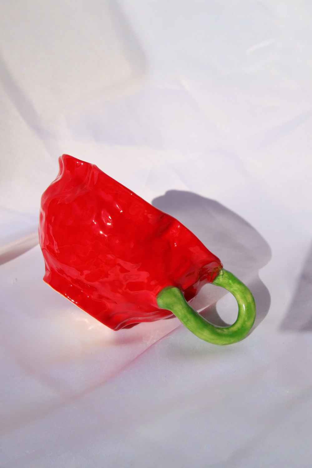 Lily & Loly Ceramics-Sevgililer Günü Serisi "flower " El Yapımı Kırmızı Çiçek Formunda Seramik Kupa 120 Ml-Bardak-3-Milagron.com