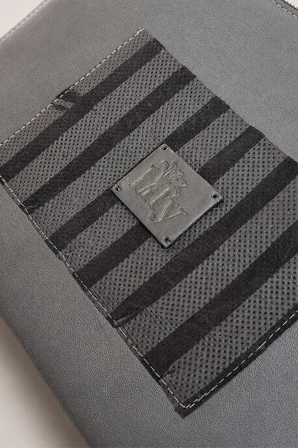 Çizgili Gri Clutch - 1