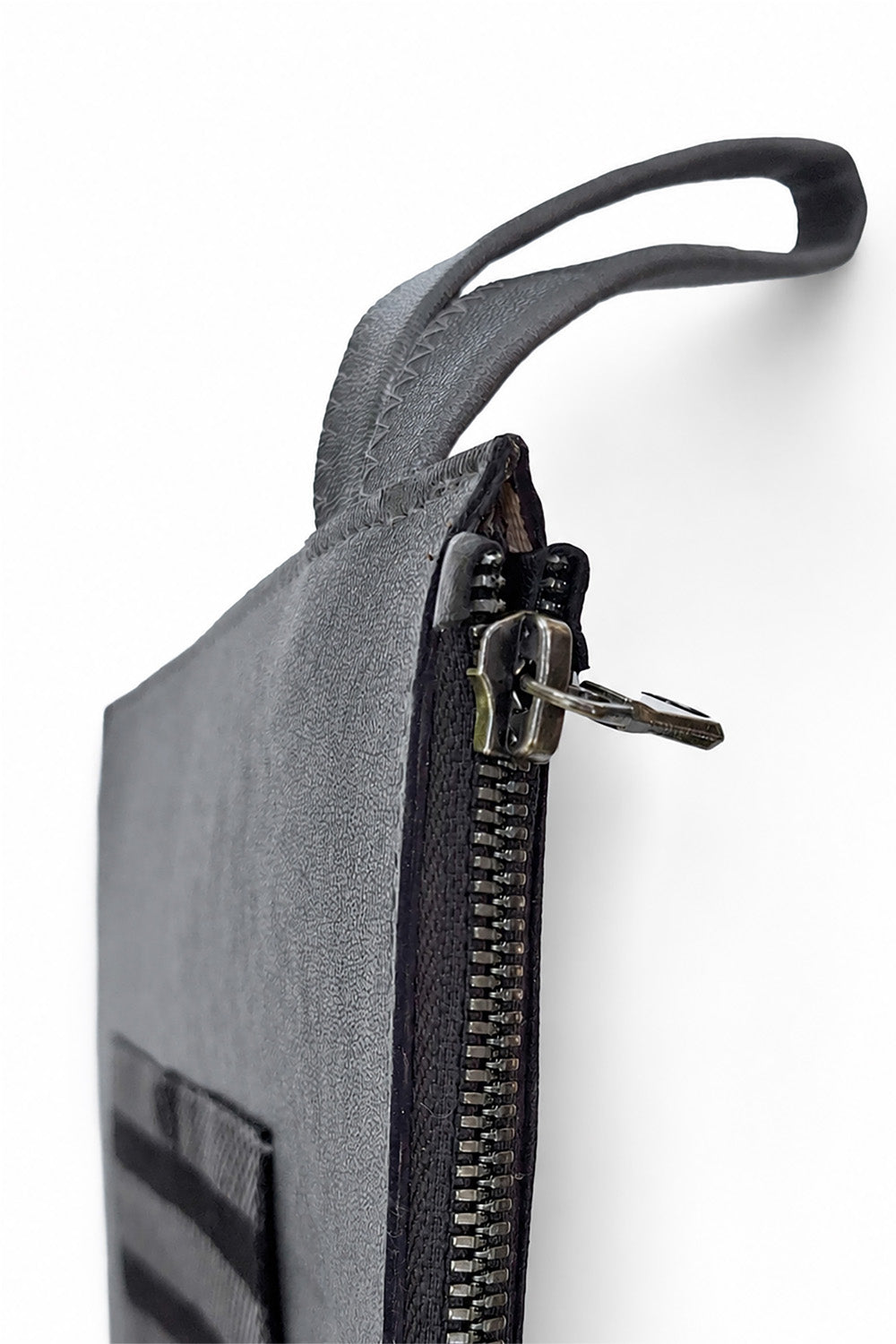Çizgili Gri Clutch - 2