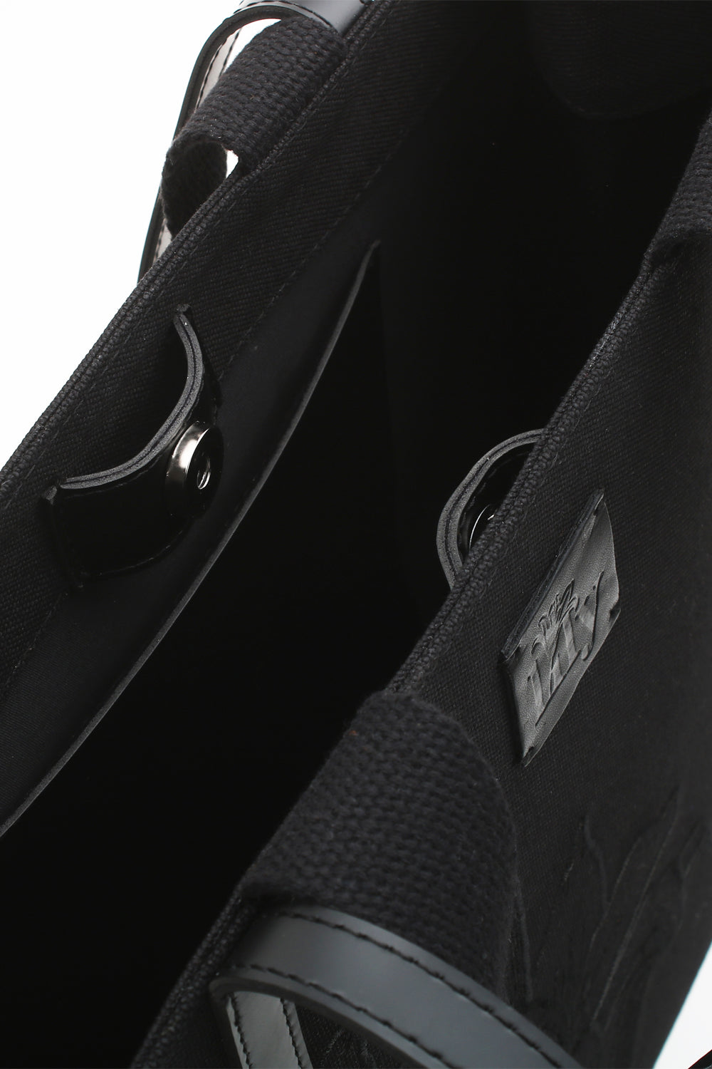 Embroidered Black Canvas Tote - 8