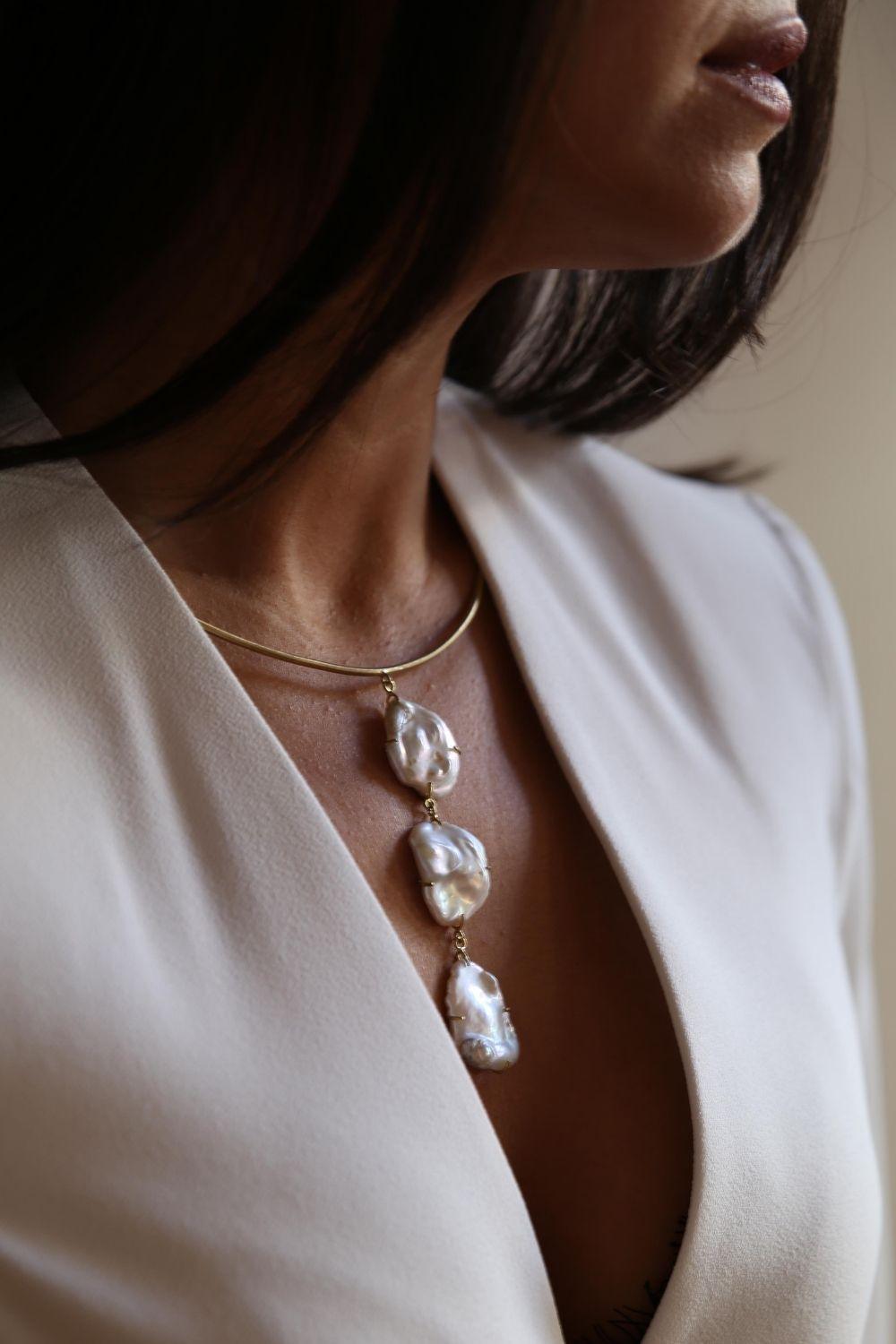 Linya Jewellery-3'lü Barok İnci Kolye-Kolye-2-Milagron.com