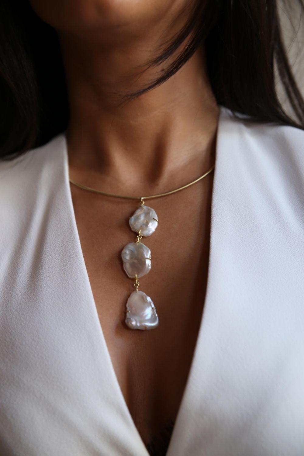 Linya Jewellery-3'lü Barok İnci Kolye-Kolye-3-Milagron.com