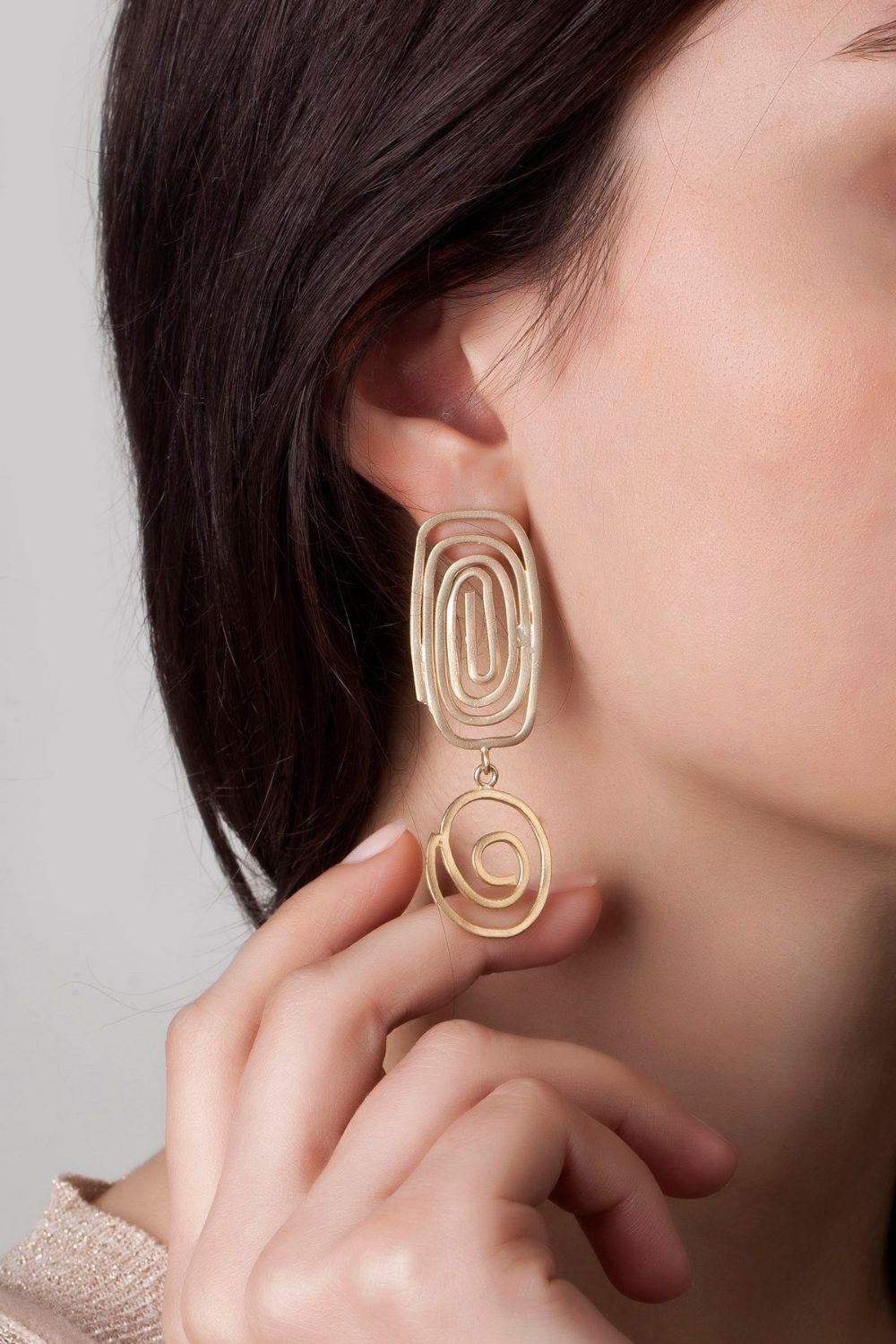 Linya Jewellery-Altı Yuvarlak Spiral Küpe-Küpe-2-Milagron.com