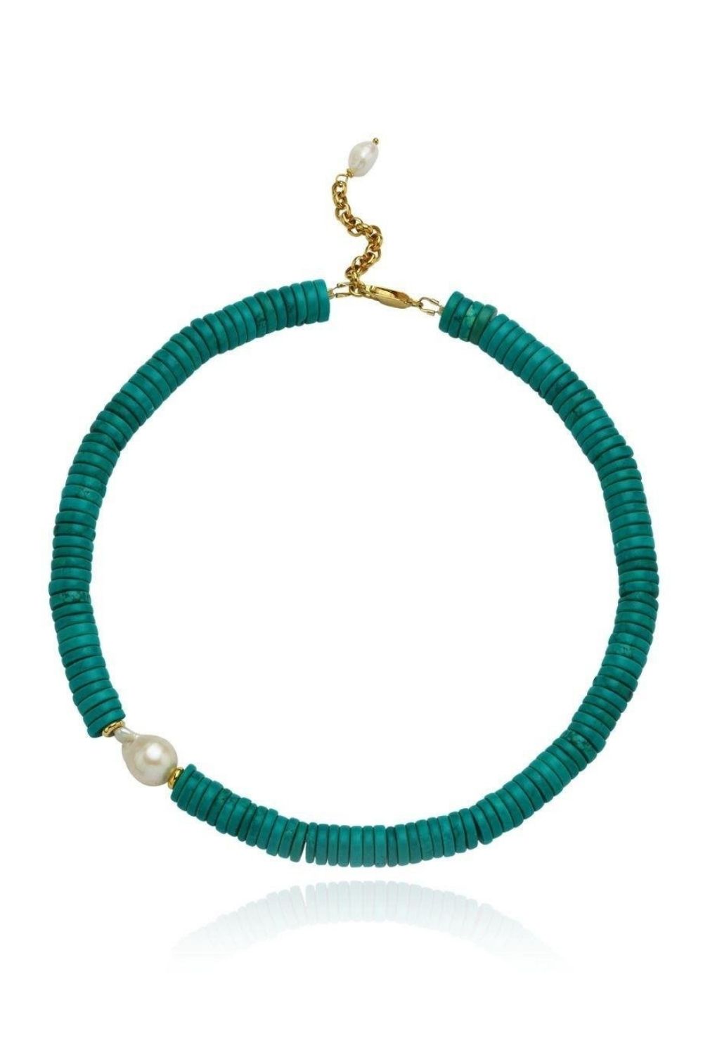 Linya Jewellery-Alya Turkuaz Büyük İncili Kolye-Kolye-1-Milagron.com