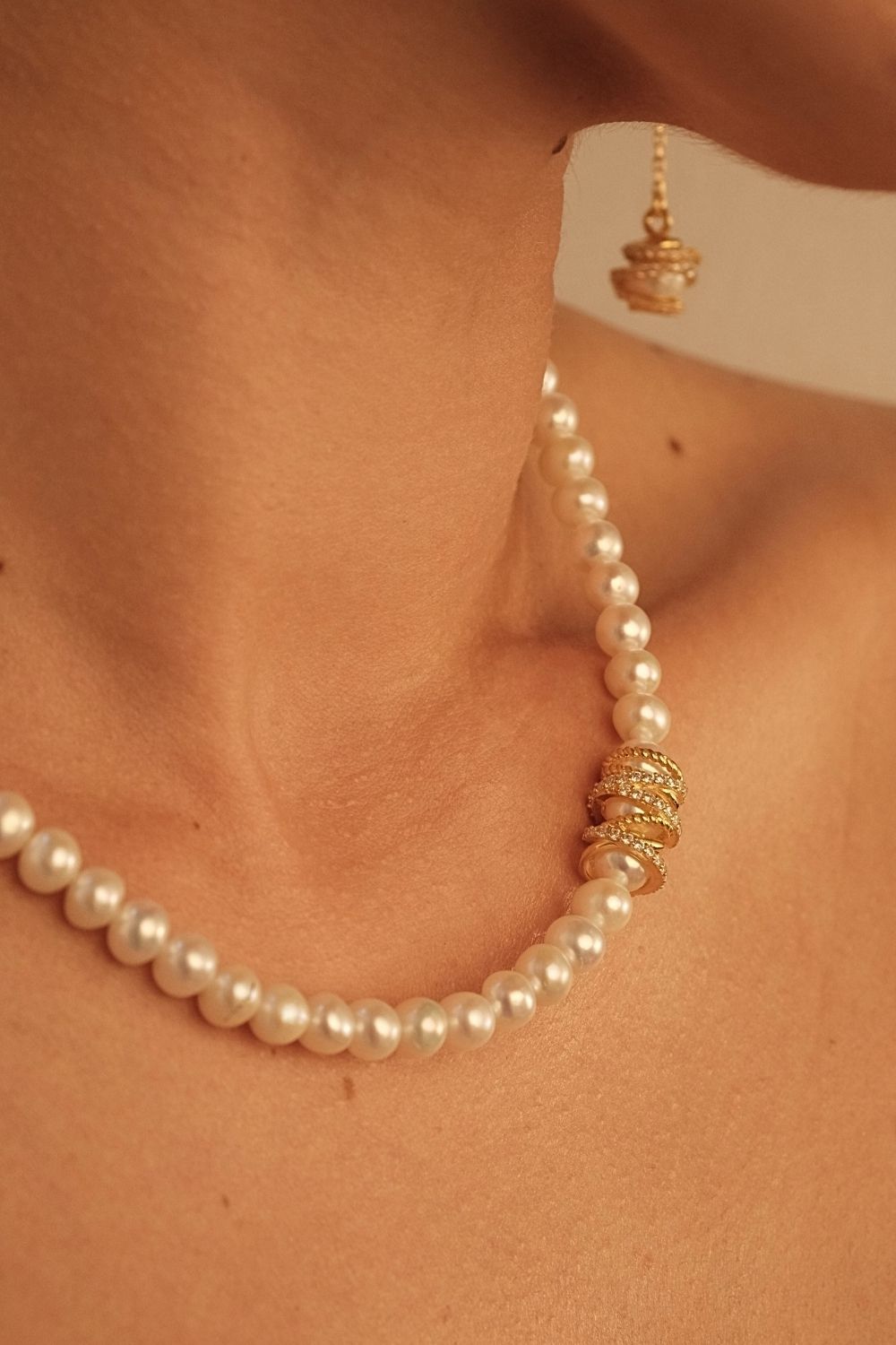 Amour Kafesli İNci Kolye - 2