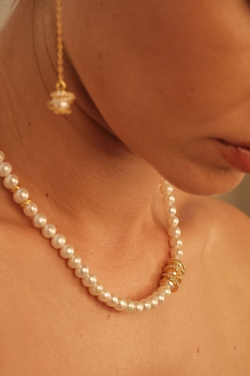 Amour Kafesli İNci Kolye - 3