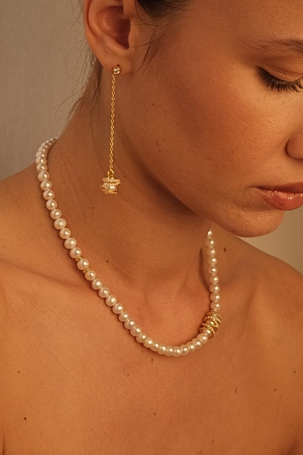 Amour Kafesli İNci Kolye - 4