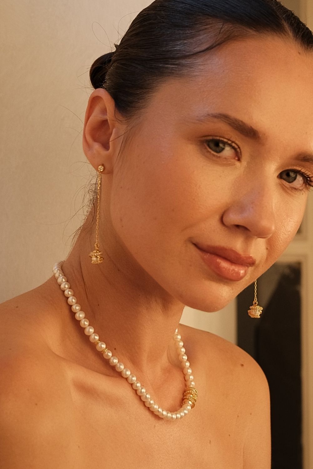 Amour Kafesli İNci Kolye - 5